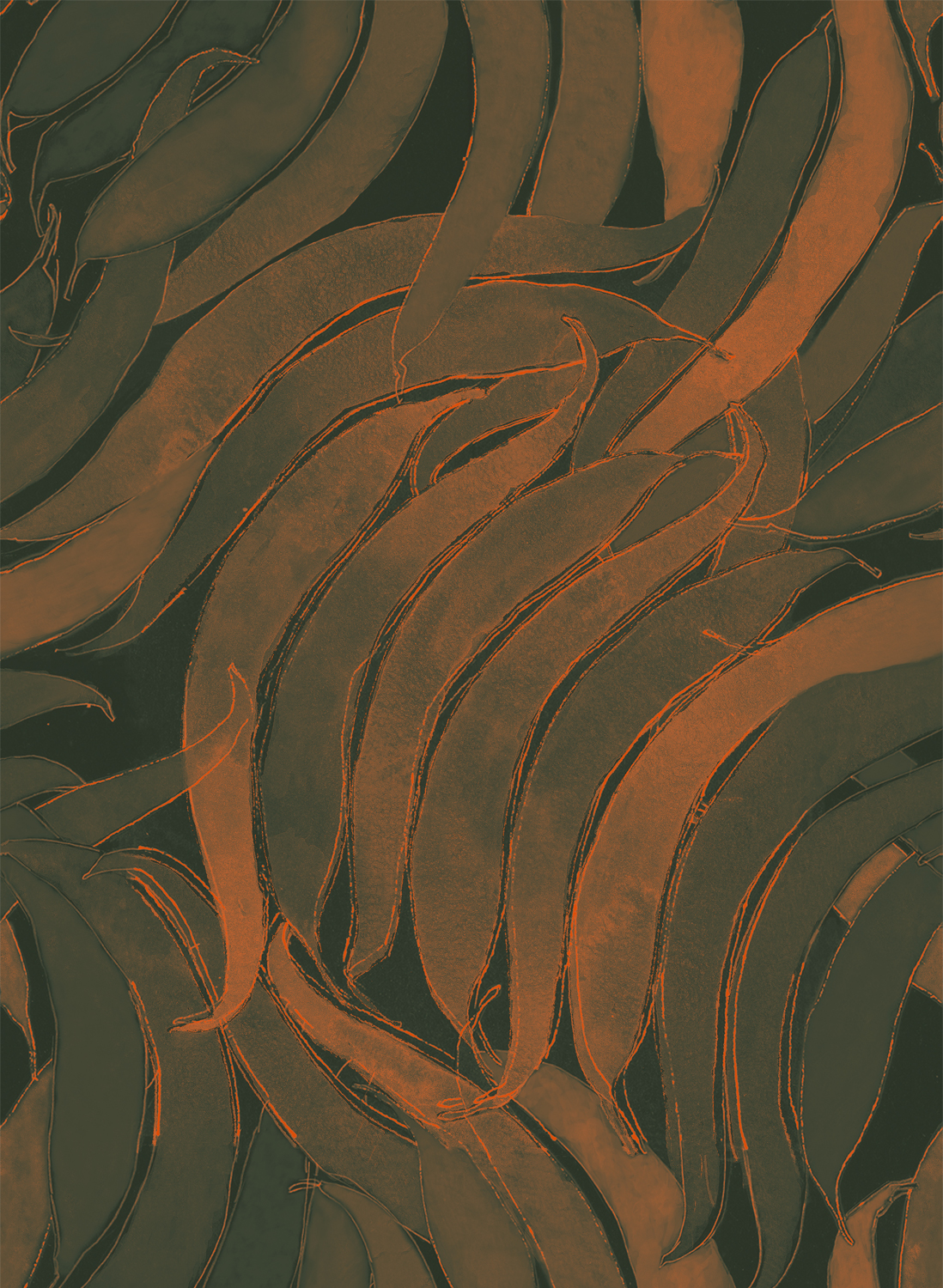 Tapete Crop Fossils - Terracotta