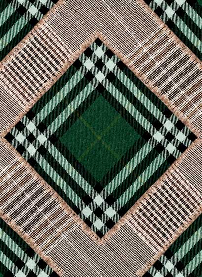 Tapete Checkered Patchwork - British Green