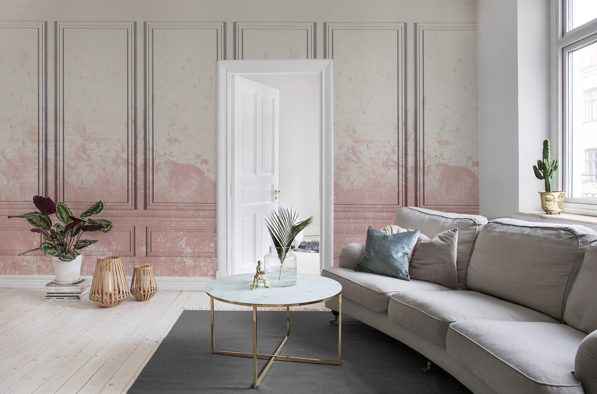 Wandbild Patinated Panels - Pink