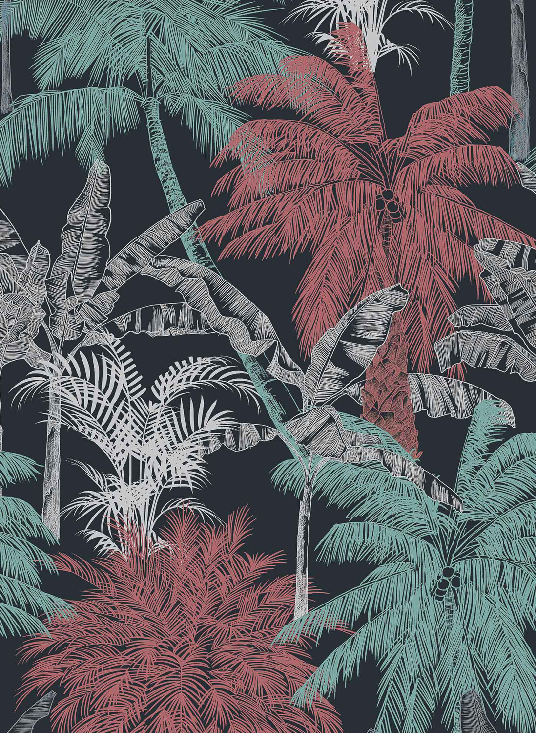 Tapete Palms - Coral