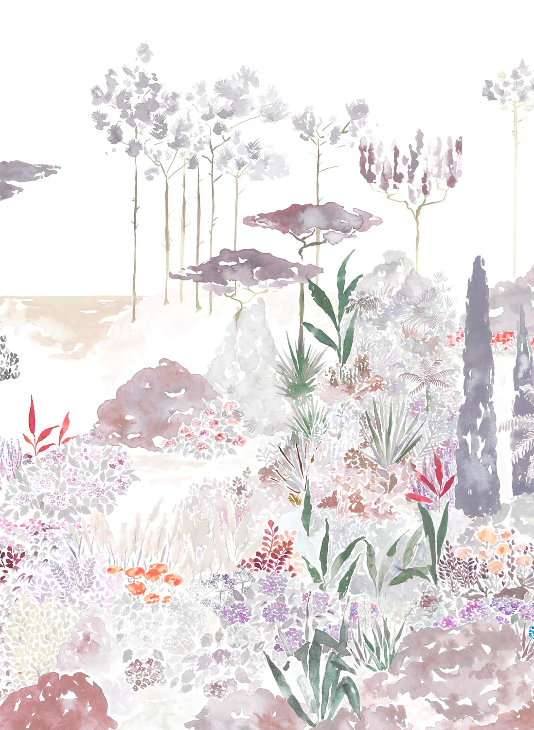 Wandbild Jardin de France - Gris Rose Panel B