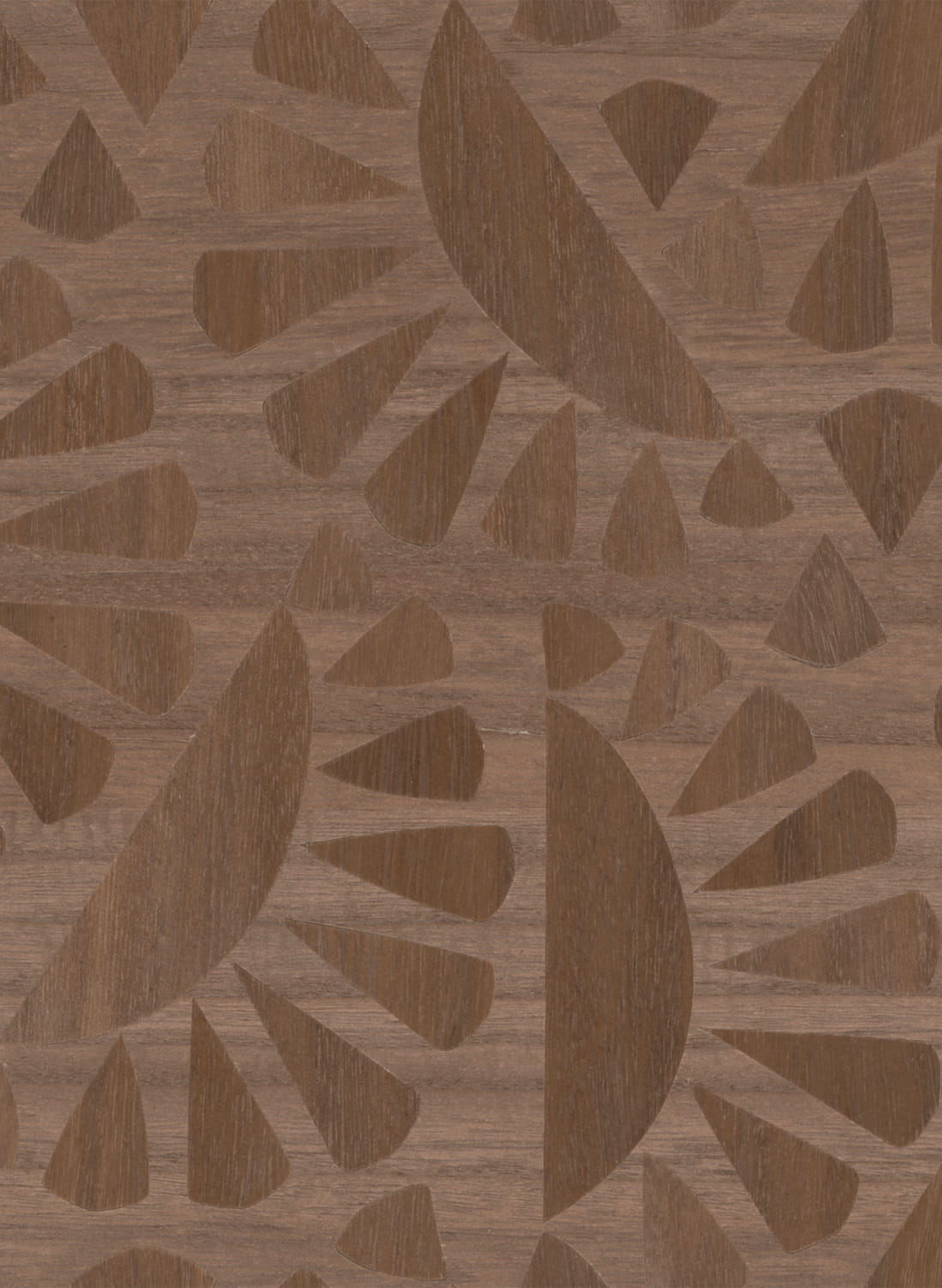 Tapete Woodblock Beetle Flora - Walnut