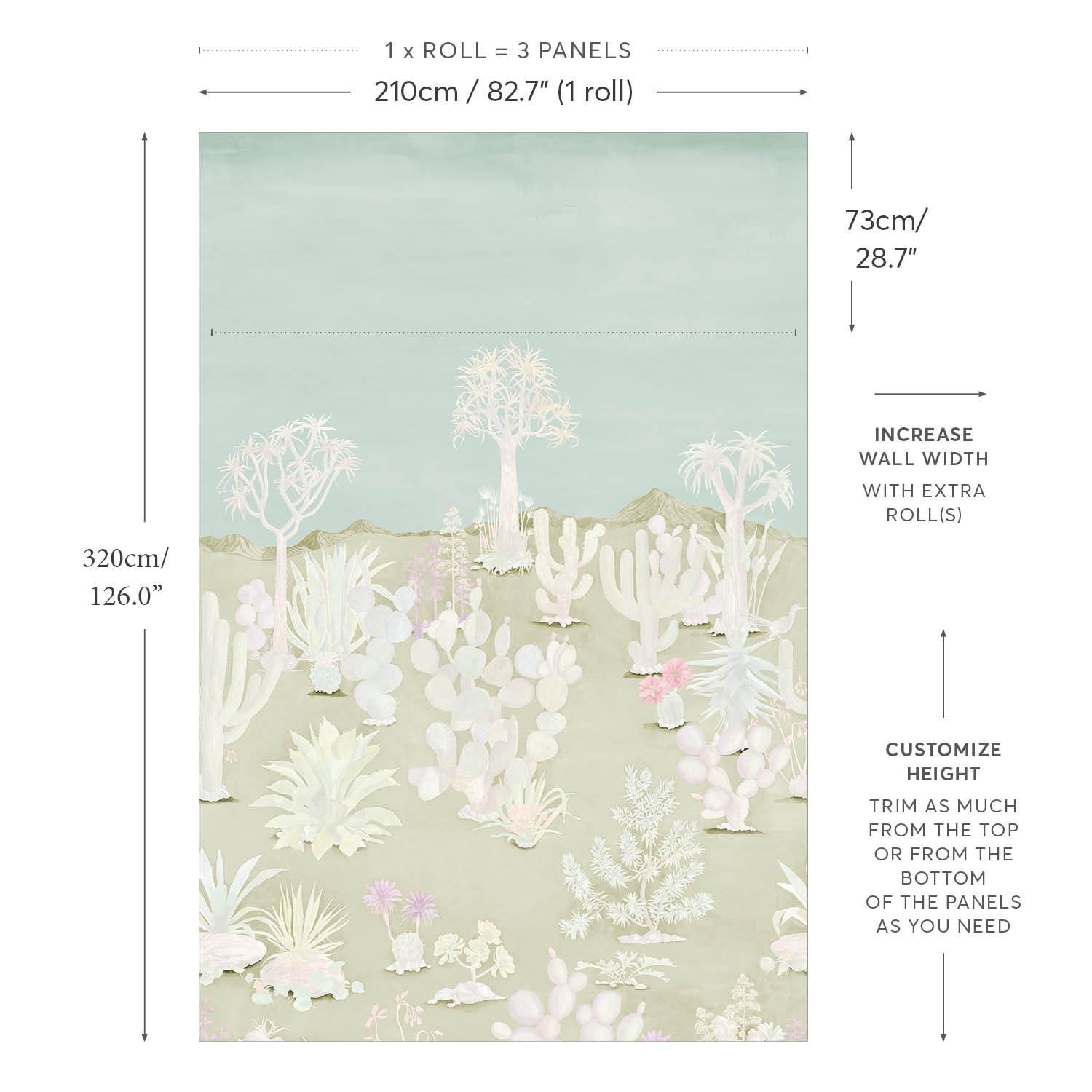 Wandbild Desert - Green/ Sand
