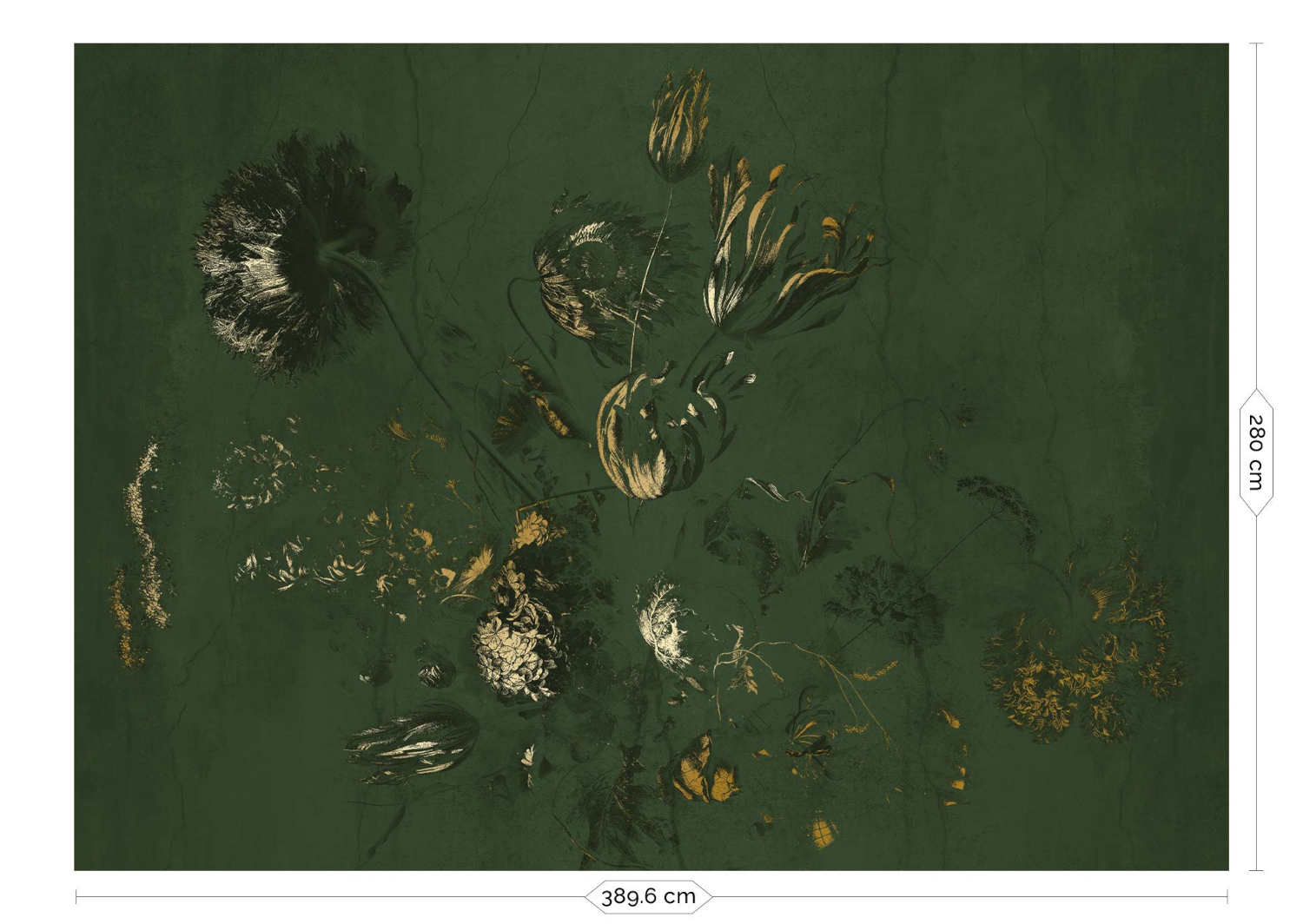 Wandbild Fresco Flowers Uyterlinde - Green 390 cm