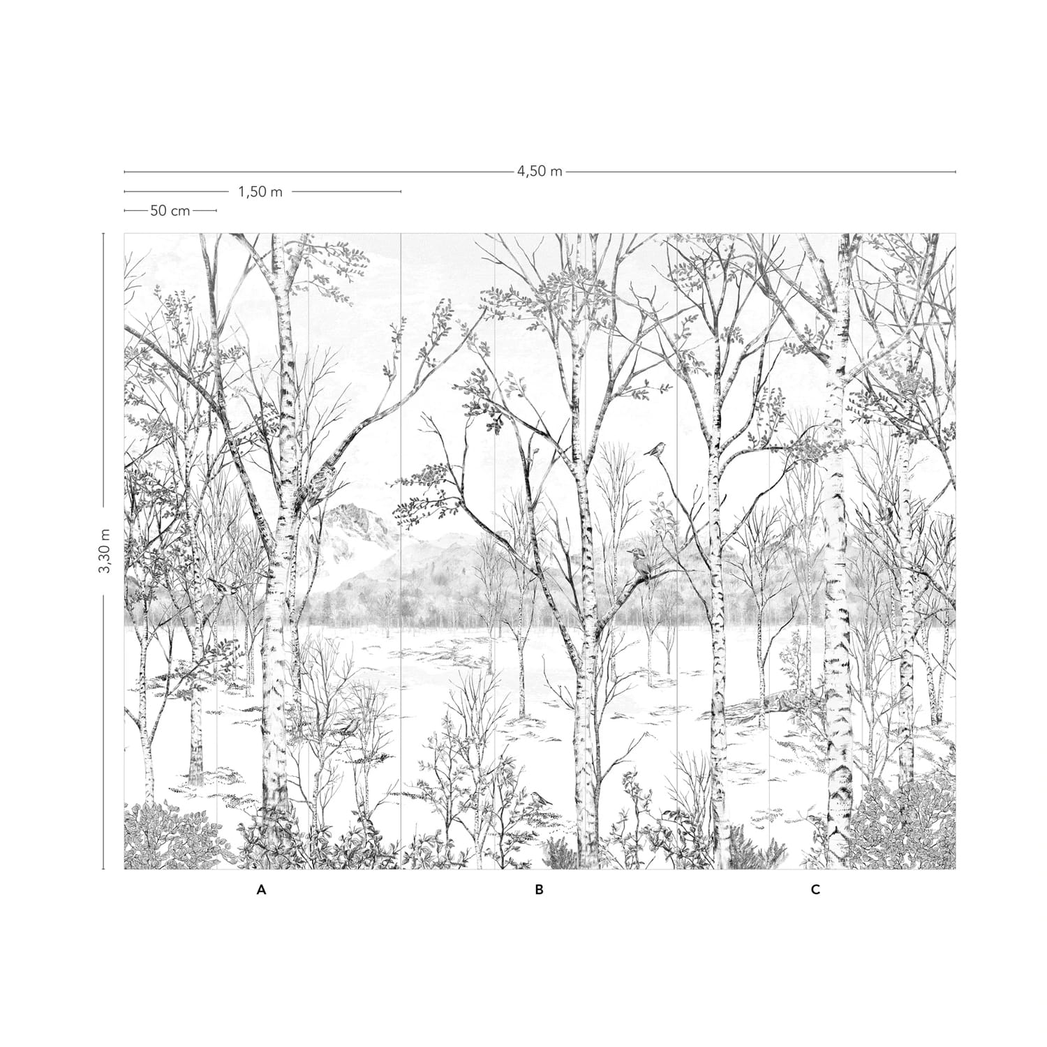 Wandbild Nunavut Grisaille - Panel A