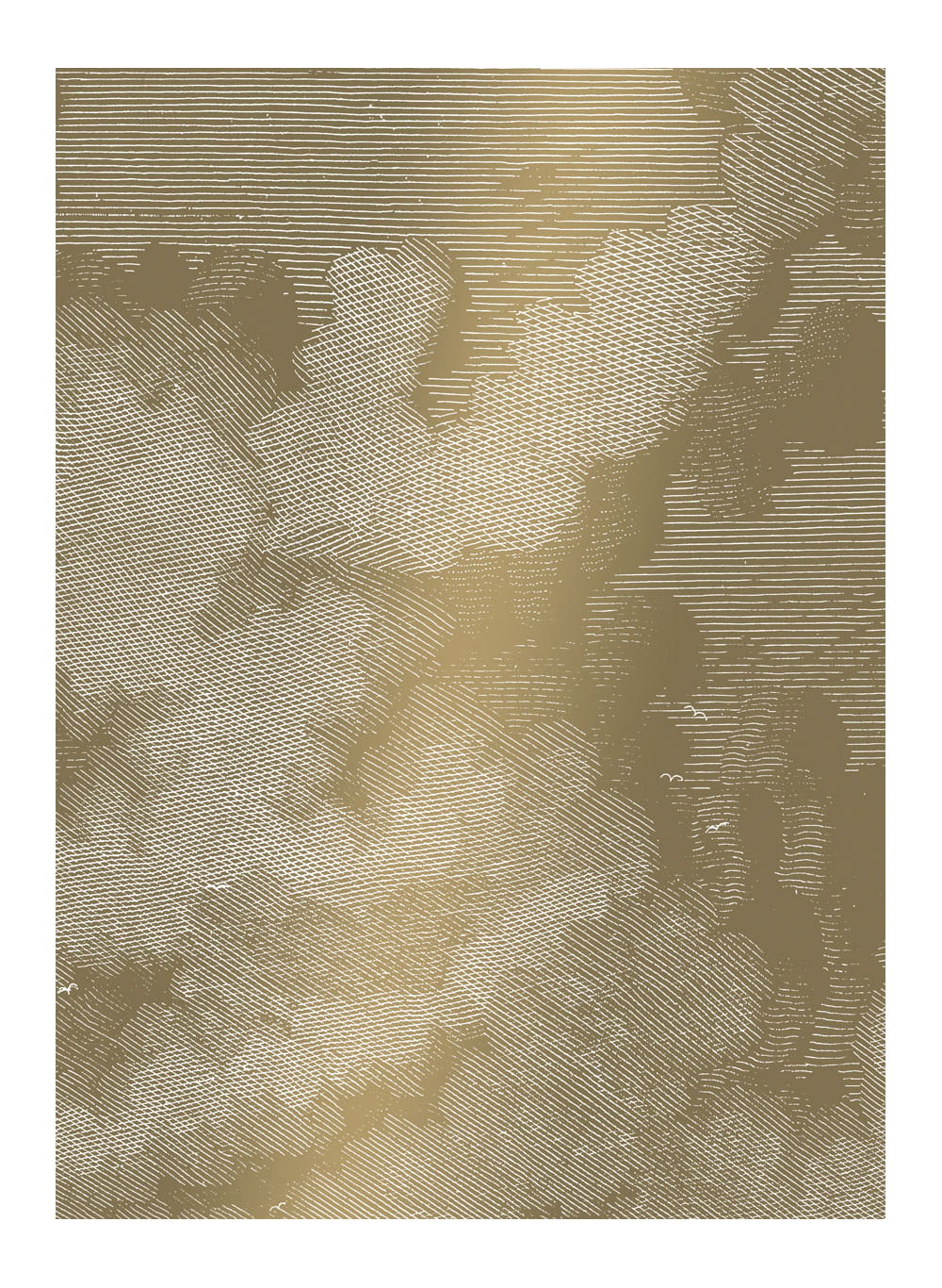 Wandbild Engraved Clouds Gold 2 - M