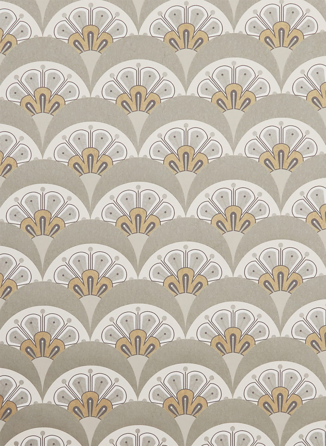 Tapete Deco Scallop - Pewter White