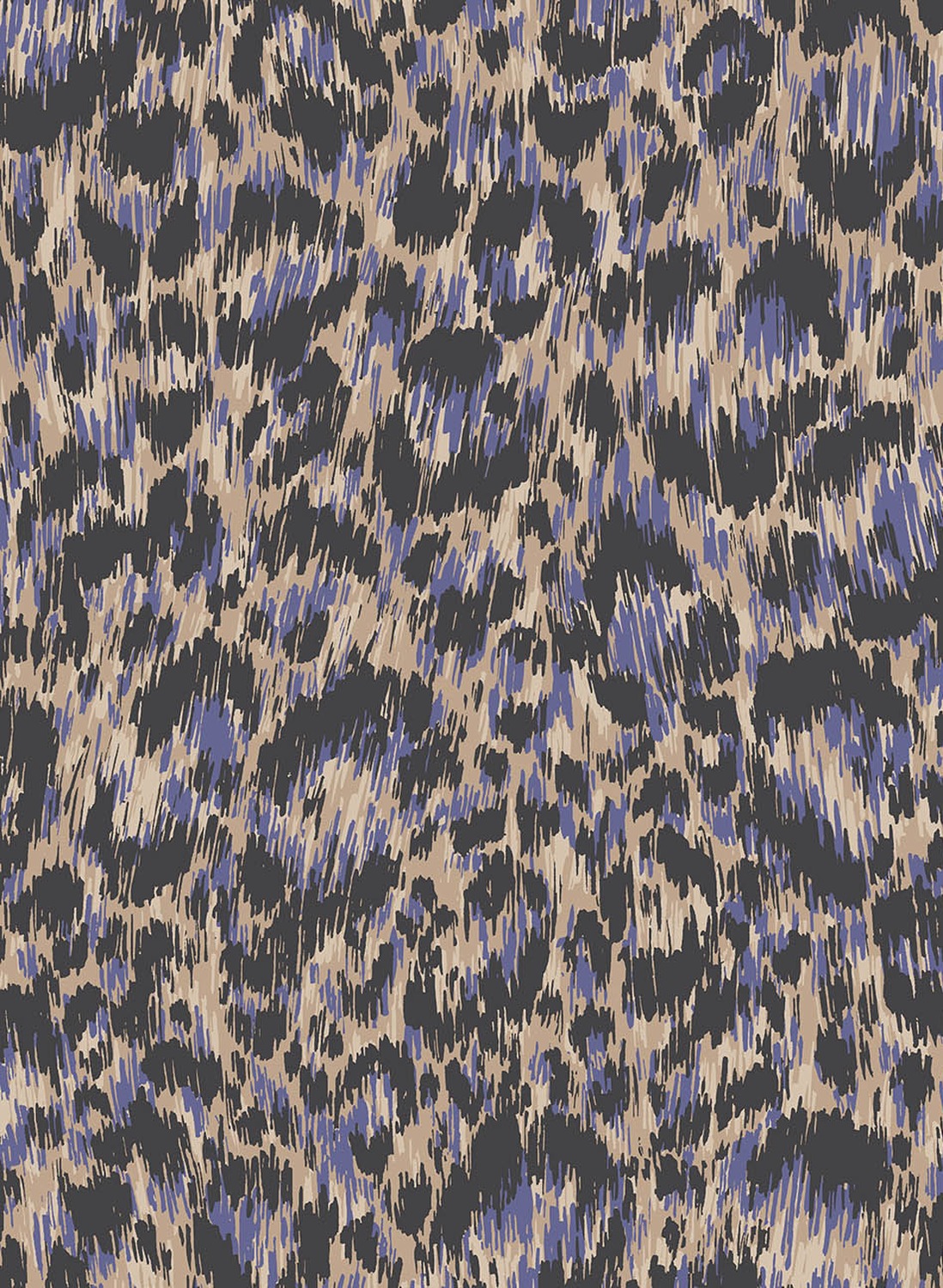 Carta da parati Hand-Painted Leopard - Sand & Violet