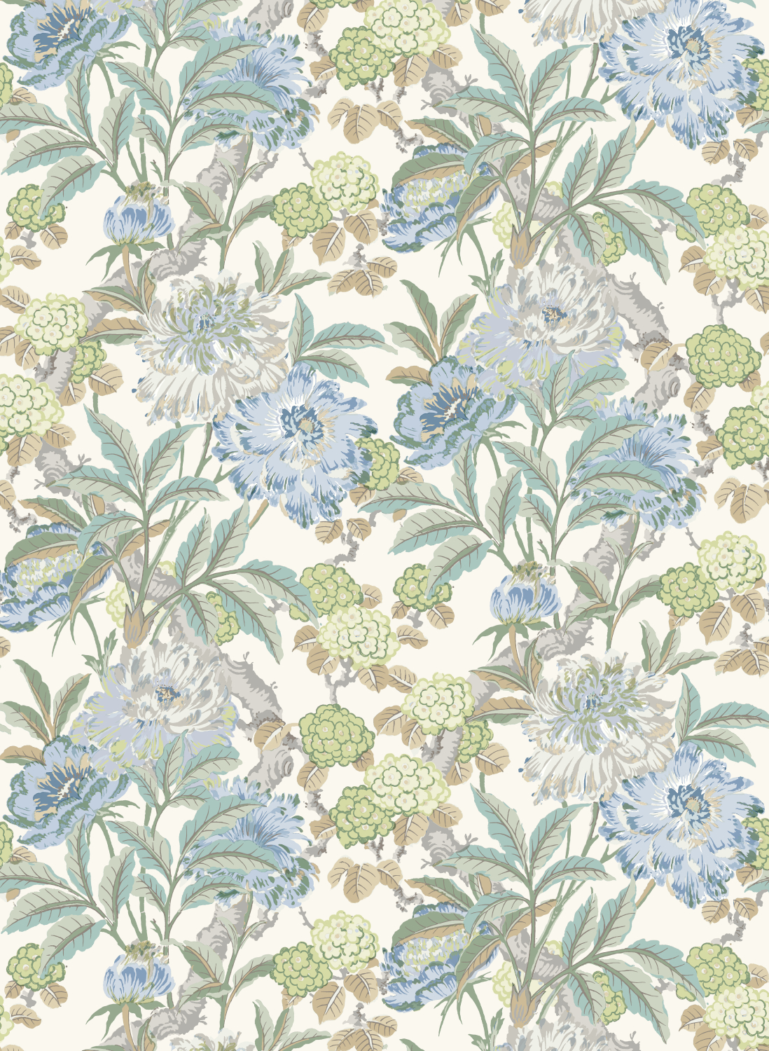 Tapete Summer Peony - Aqua
