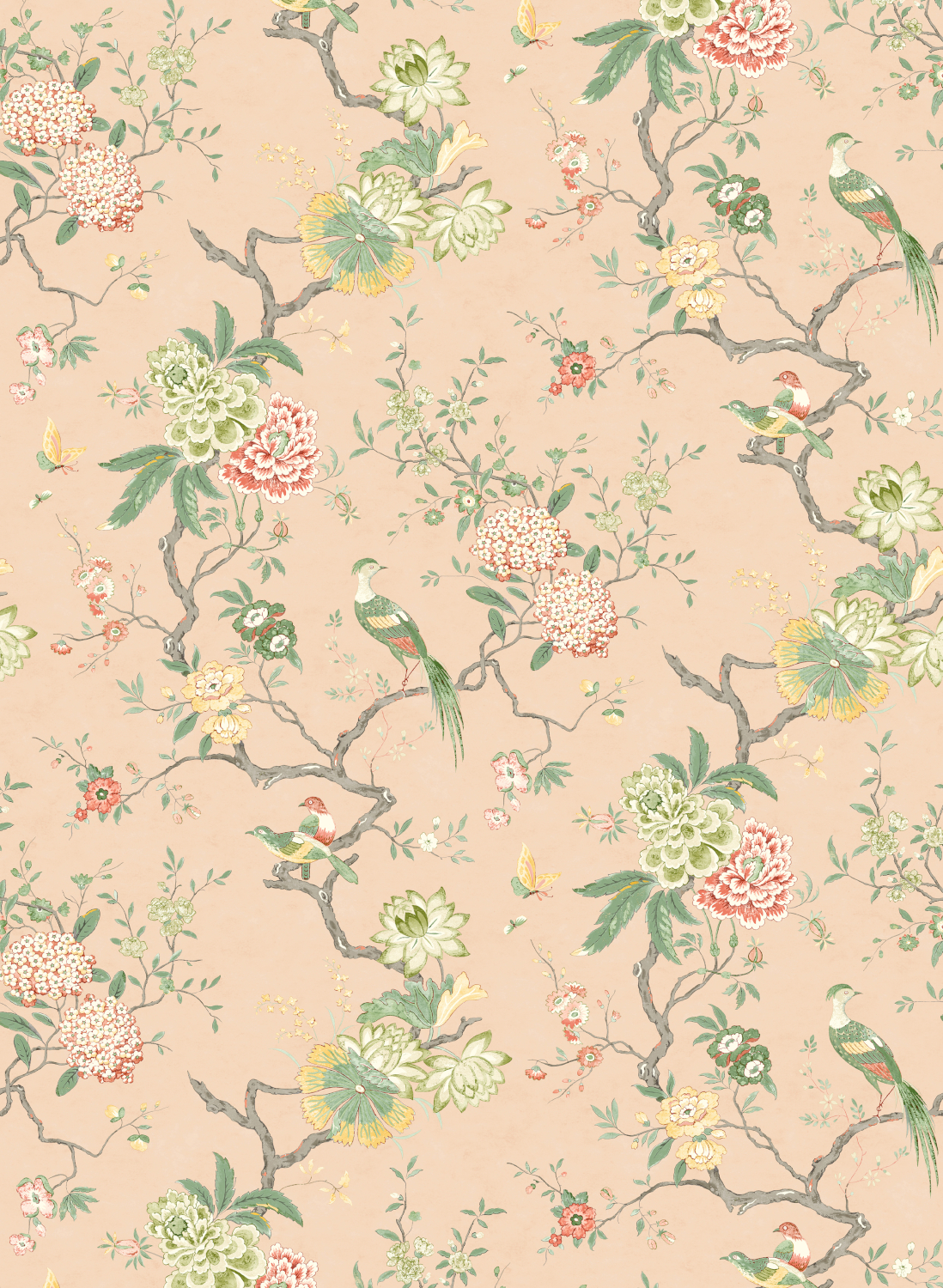 Tapete Oriental Bird - Blush