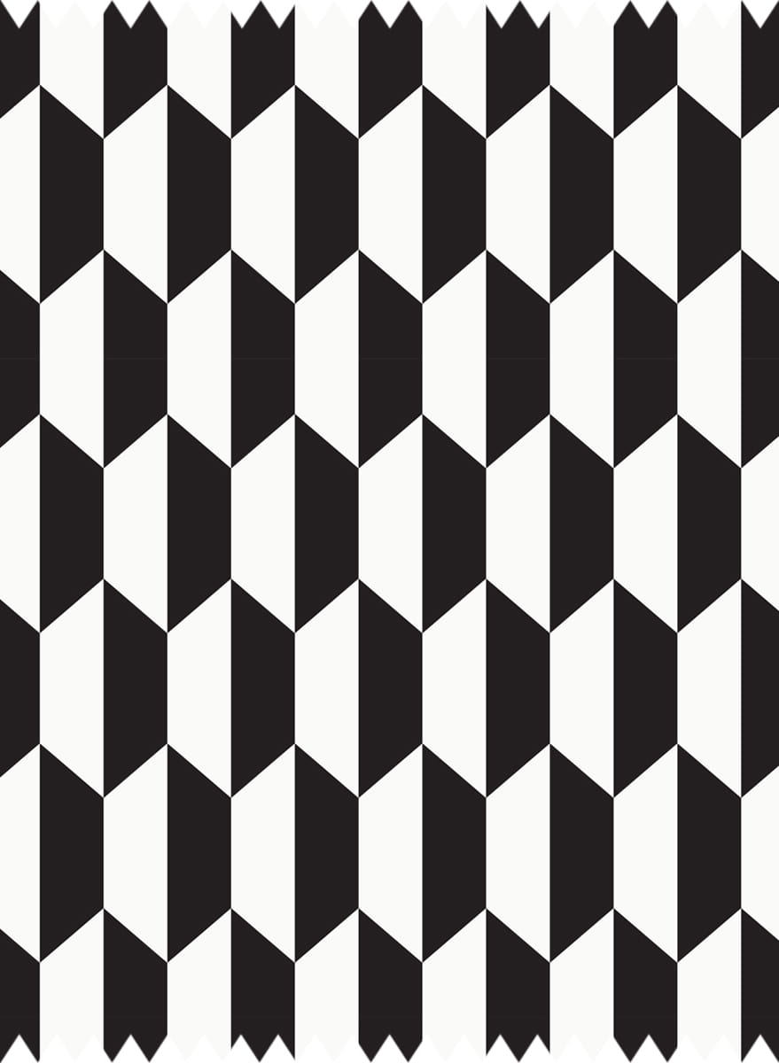 Stoff Tile Jacquard - Black/ White