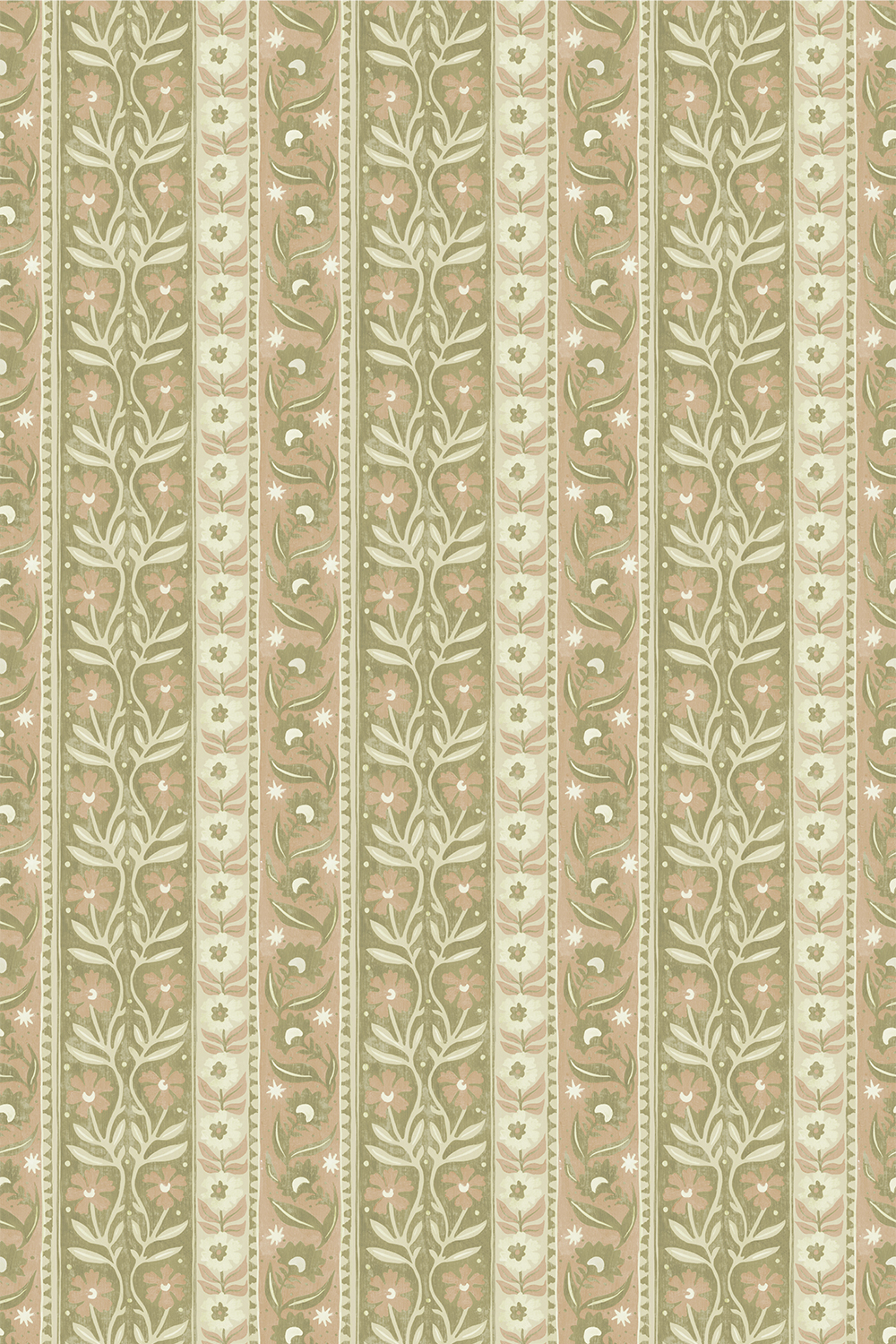 Papier peint Arber Stripe - Pink and Olive