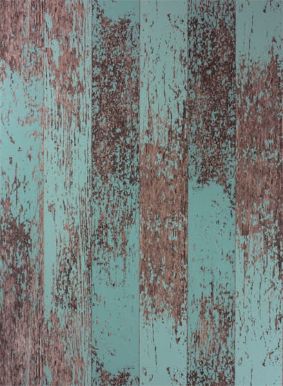 Wallpaper Driftwood - Teal/ Metallic Copper