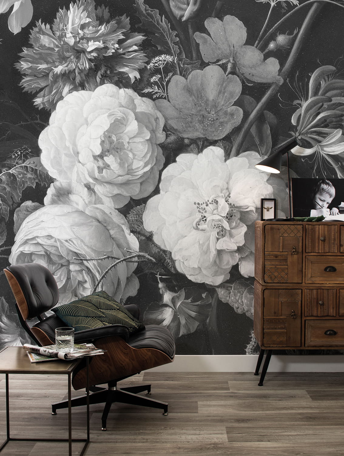 Wandbild Golden Age Flowers 6 - Multicolor - 1.948m