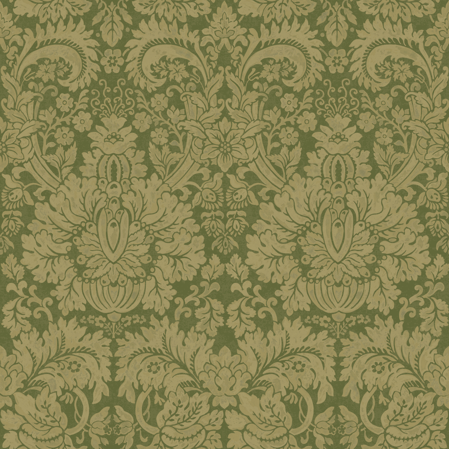 Tapete Queen's Damask - Royal Green