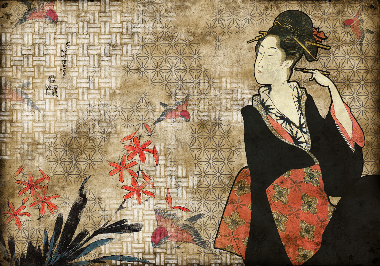 Wandbild Geisha Graffiti - 8000036N