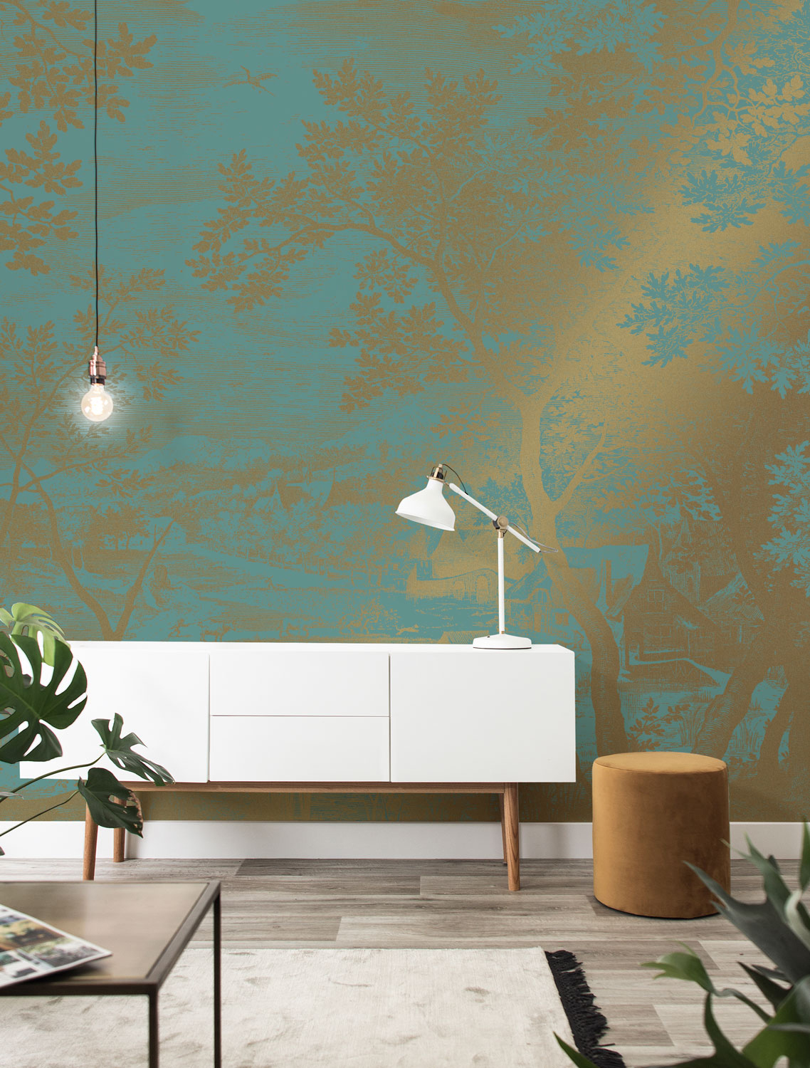 Wandbild Engraved Landscapes Gold 17 - M