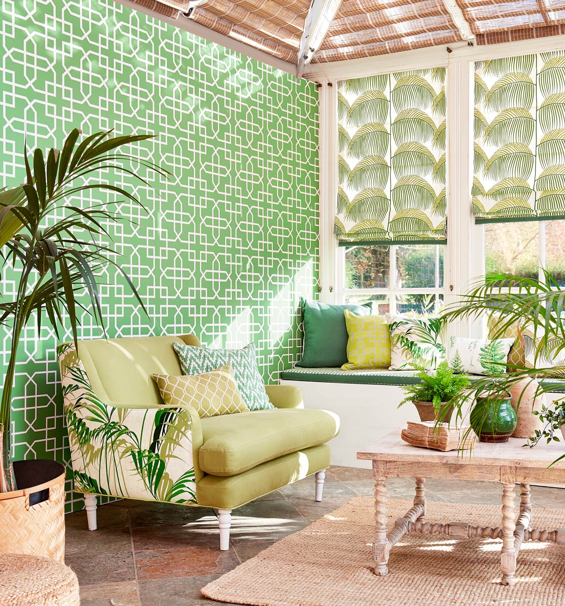 Tapete Hampton Trellis - Botanical Green