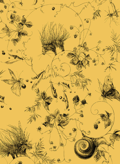 Tapete Jardin Les Arabesques - Moutarde