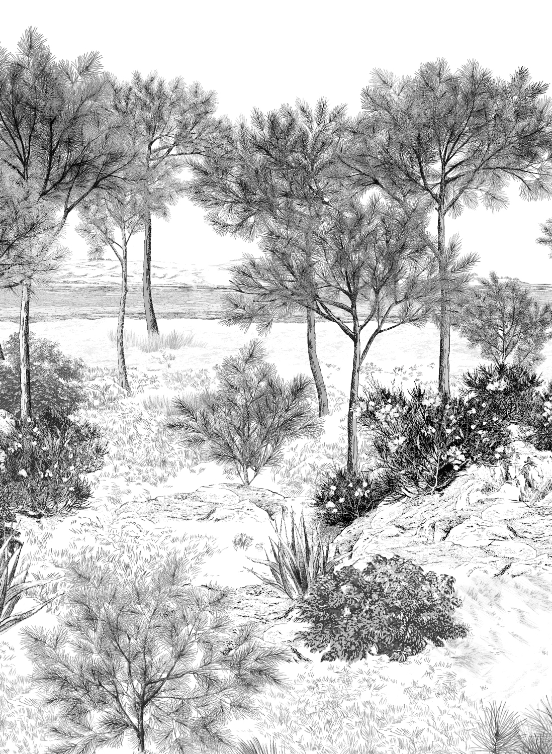 Wandbild Dune Gris - Gris - Bahnen 4/5/6