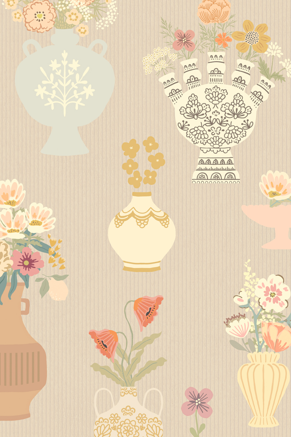 Tapete Floral Daiquiri - Misty Gray