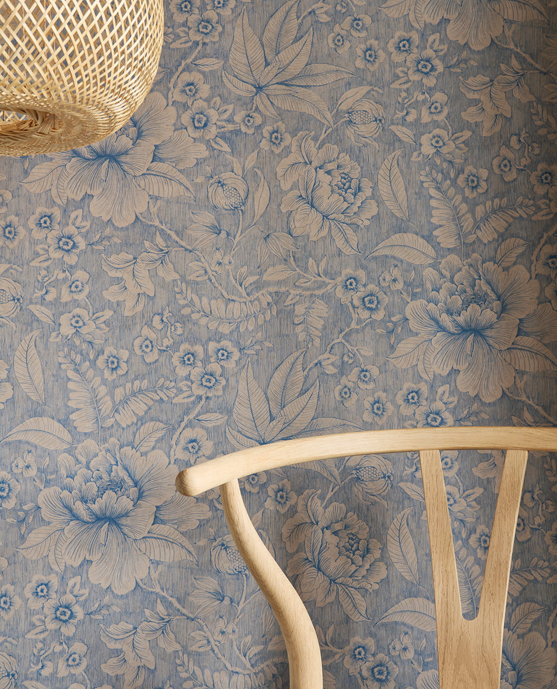 Tapete Casa di Fiori - Khaki/ Blue