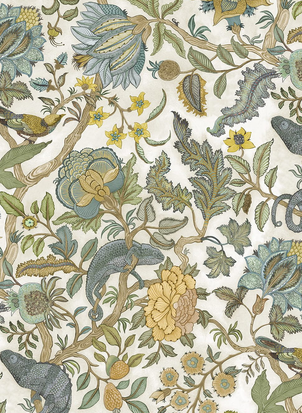 Tapete Chameleon Trail - Lemon and Light Blue