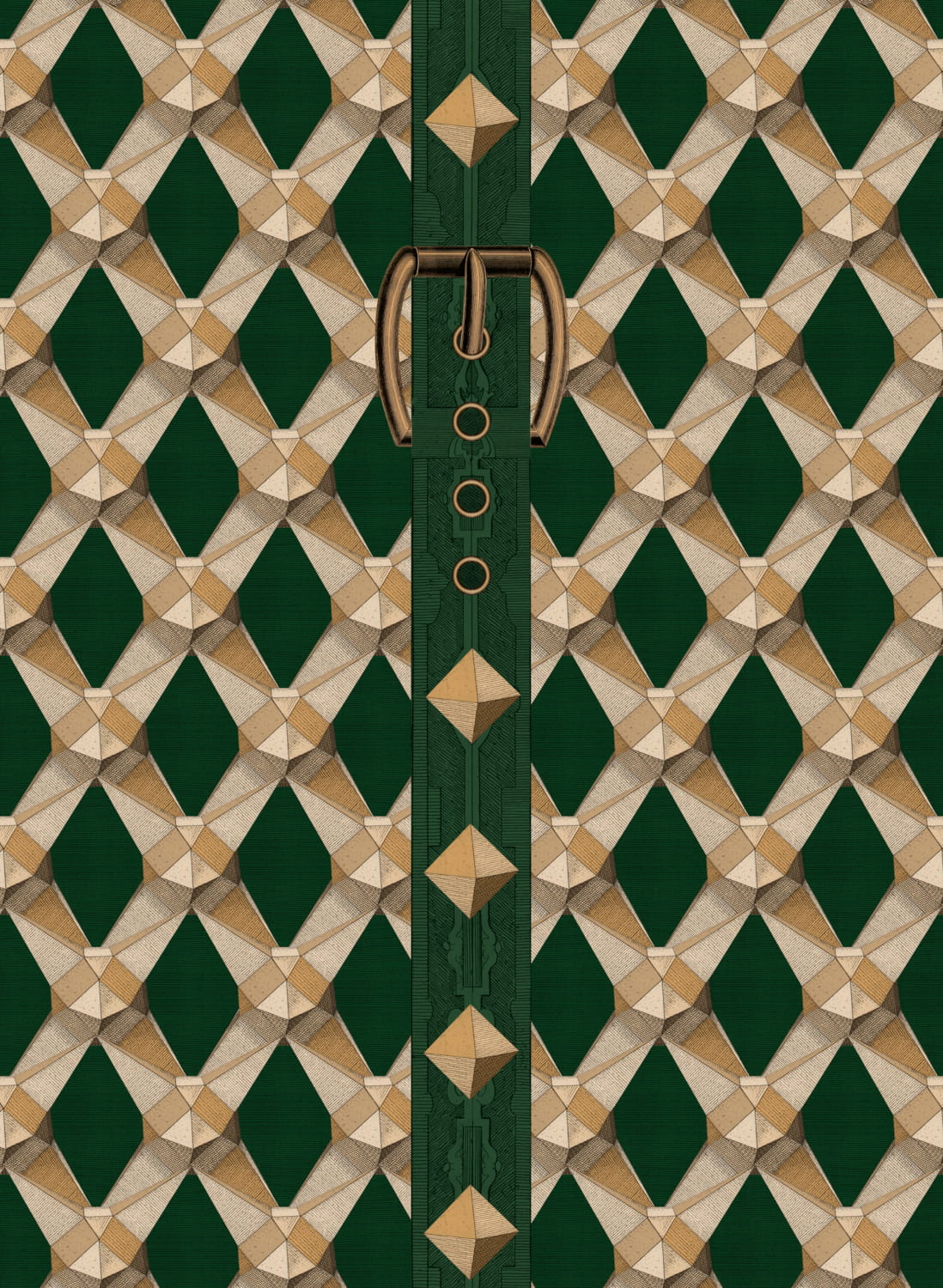 Tapete Luxury Detail - Green/ Taupe