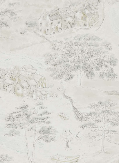 Tapete Sea Houses - Chalk/ Silver