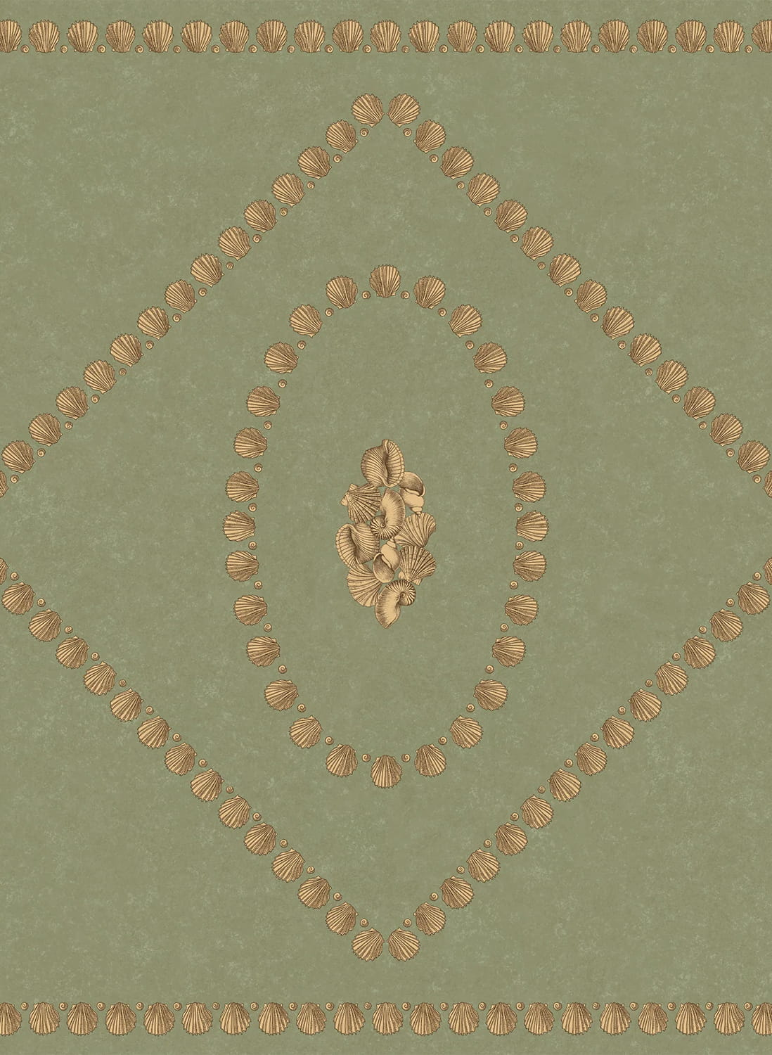 Tapete Conchiglie - Antique Gold on Ivy