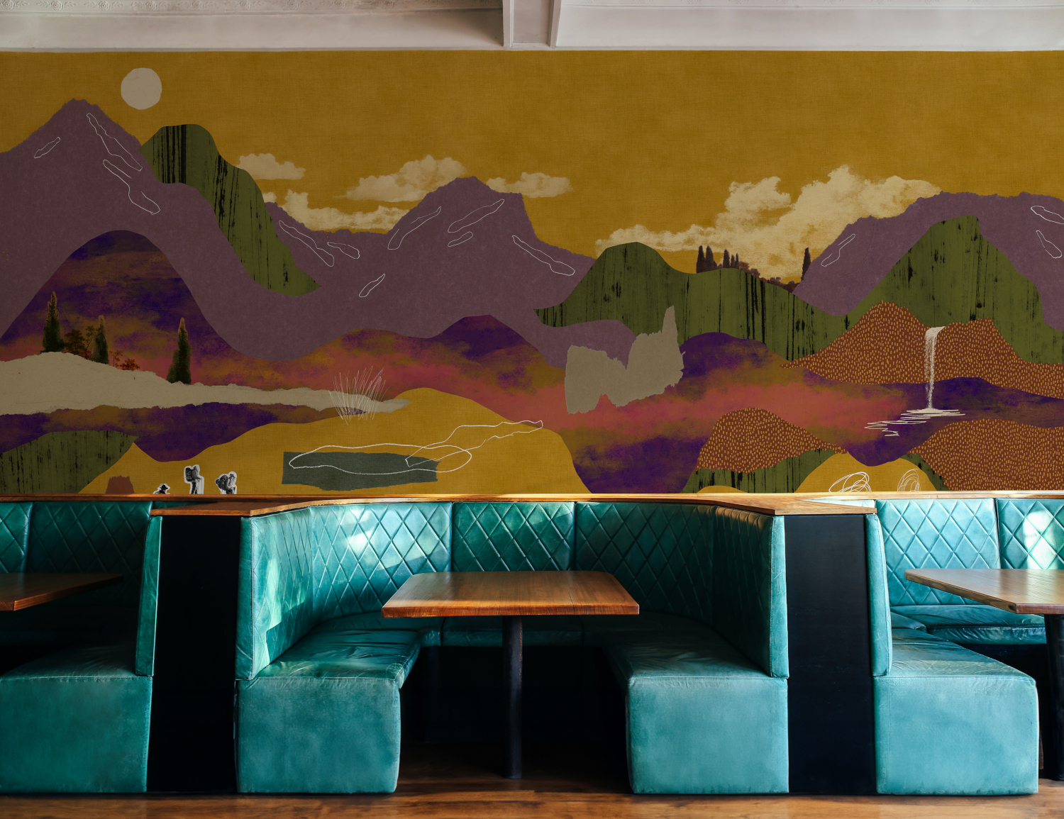 Wandbild Landscape Collage - Ocher
