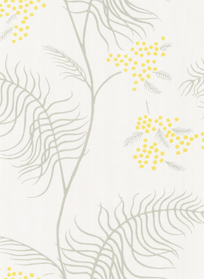 Tapete Mimosa - Canary Yellow & Soft Olive on Parchment