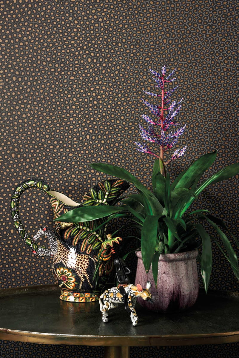 Tapete Senzo Spot - Charcoal/ Gold