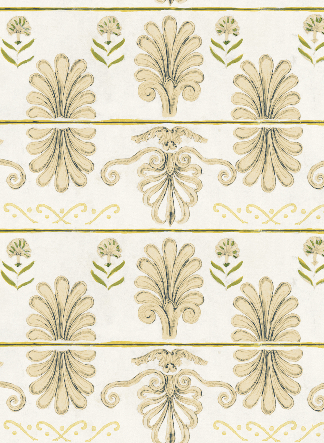 Tapete Mykonos Villa Motif - Taupe