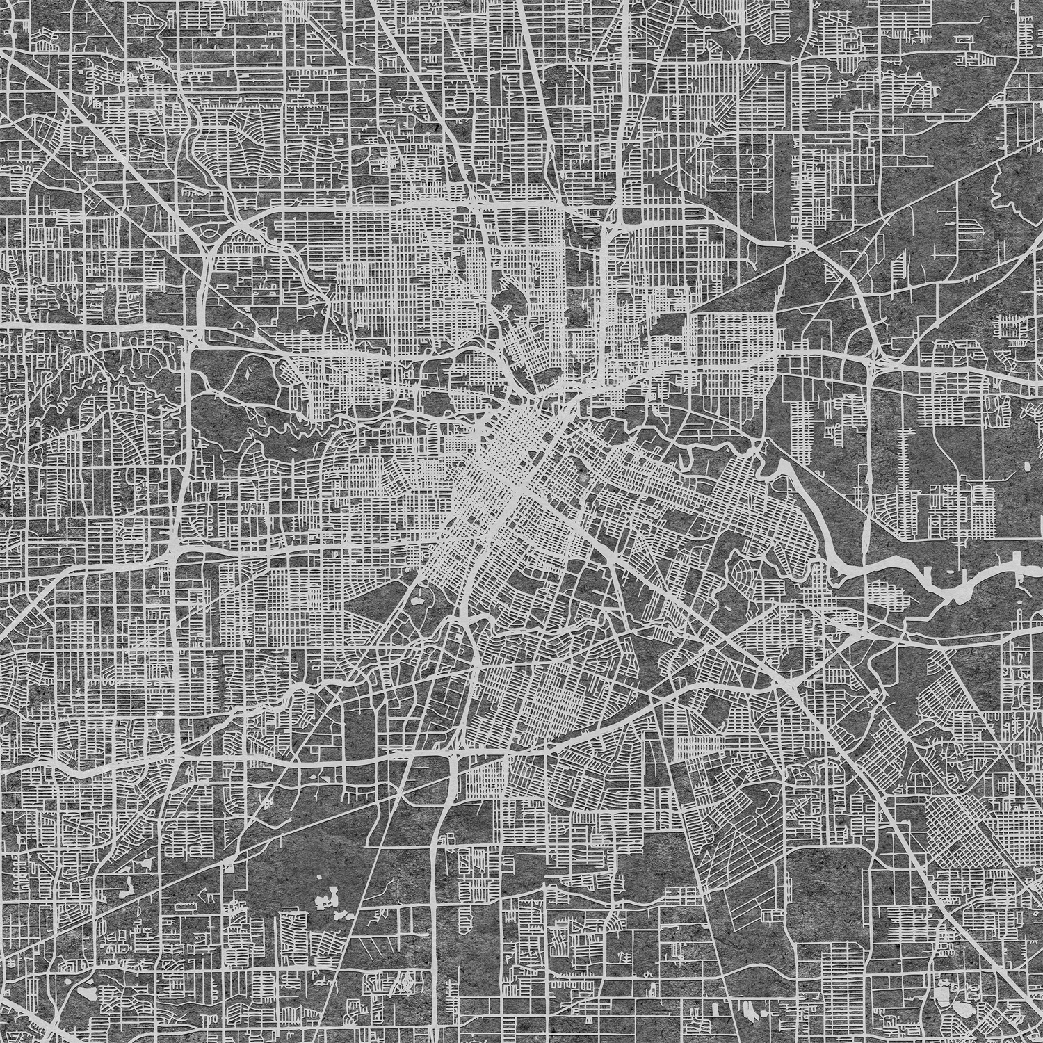 Wandbild Urban Map - Black
