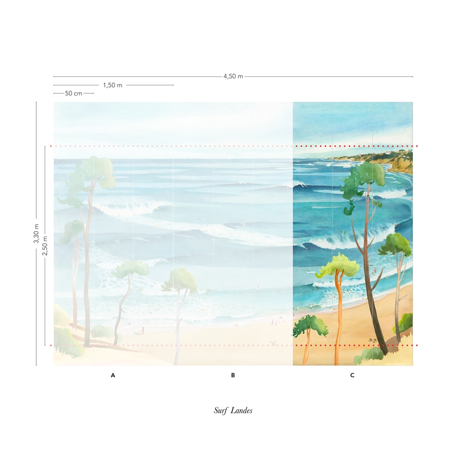 Wandbild Surf Landes - Panel 7/8/9