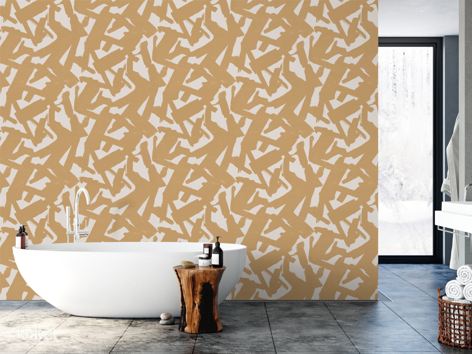 Tapete Bold Lines - Camel