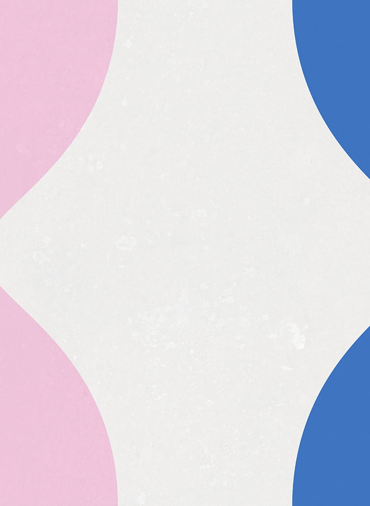 Wandbild Wobbly - Blue/ Pink