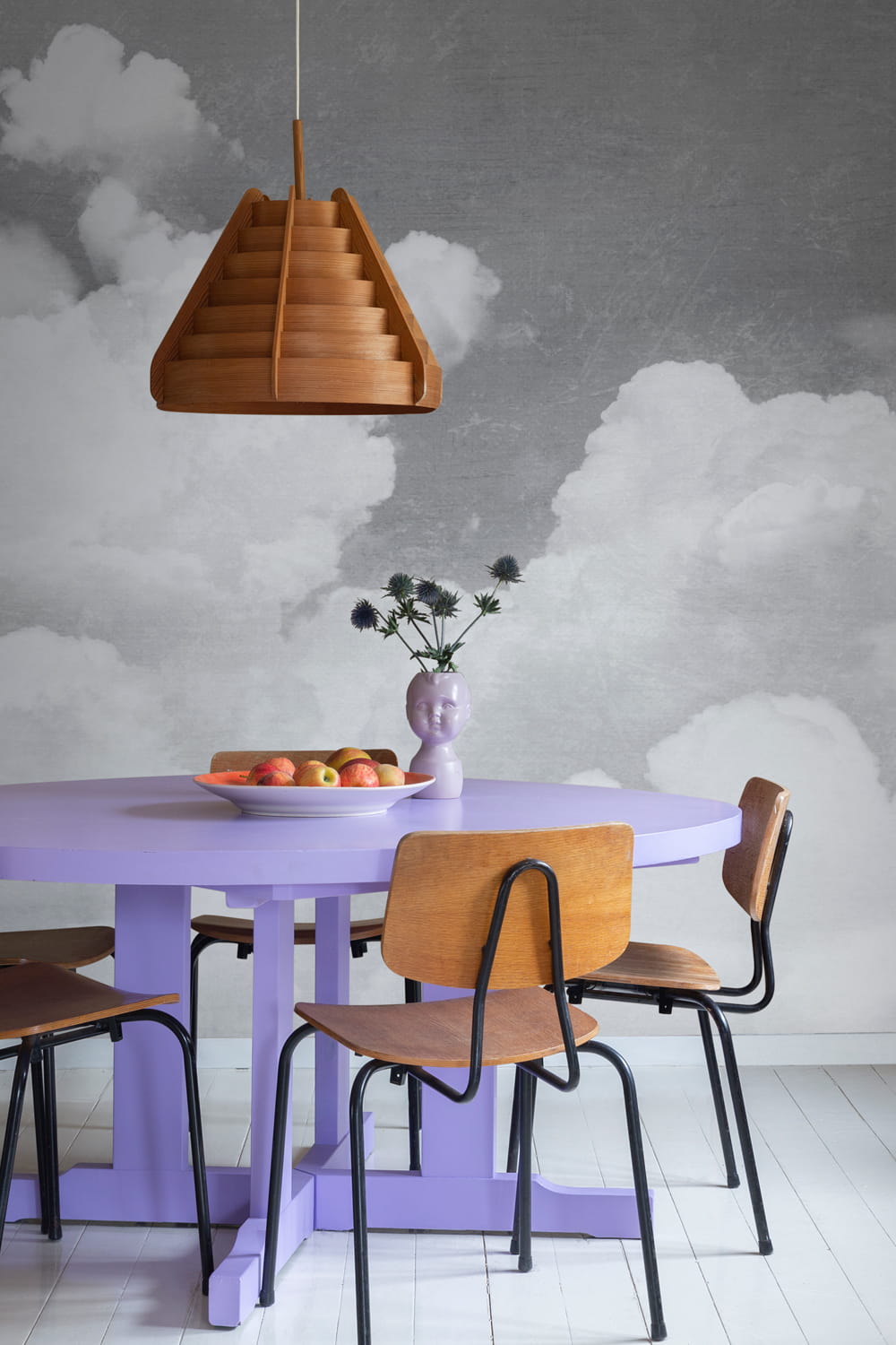 Wandbild Cuddle Clouds - Graphite
