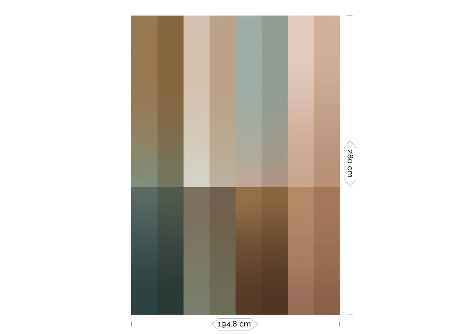 Wandbild Gradient Stripes Uyterlinde - 195 cm