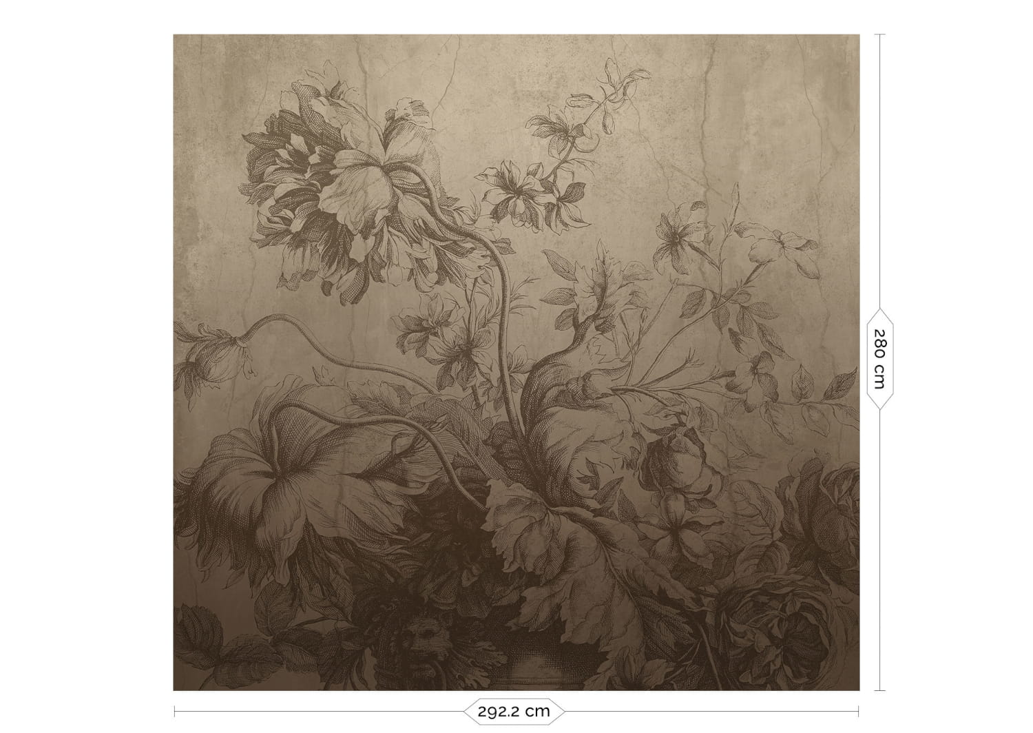 Wandbild Gradient Flowers Uyterlinde - Beige 292 cm