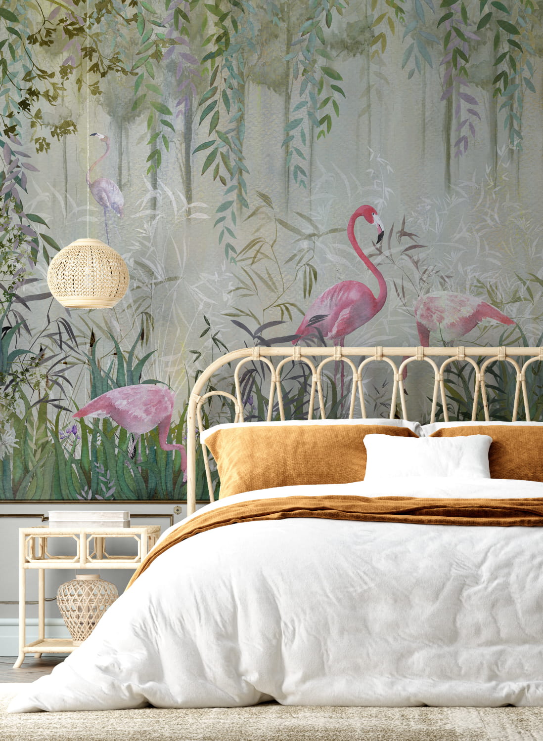 Wandbild Flamingo Garden