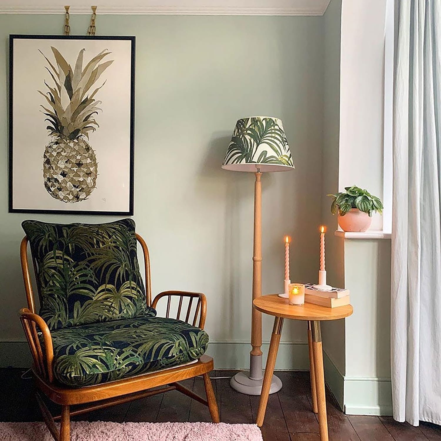 Stoff Palmeral - Velvet - Midnight and Green