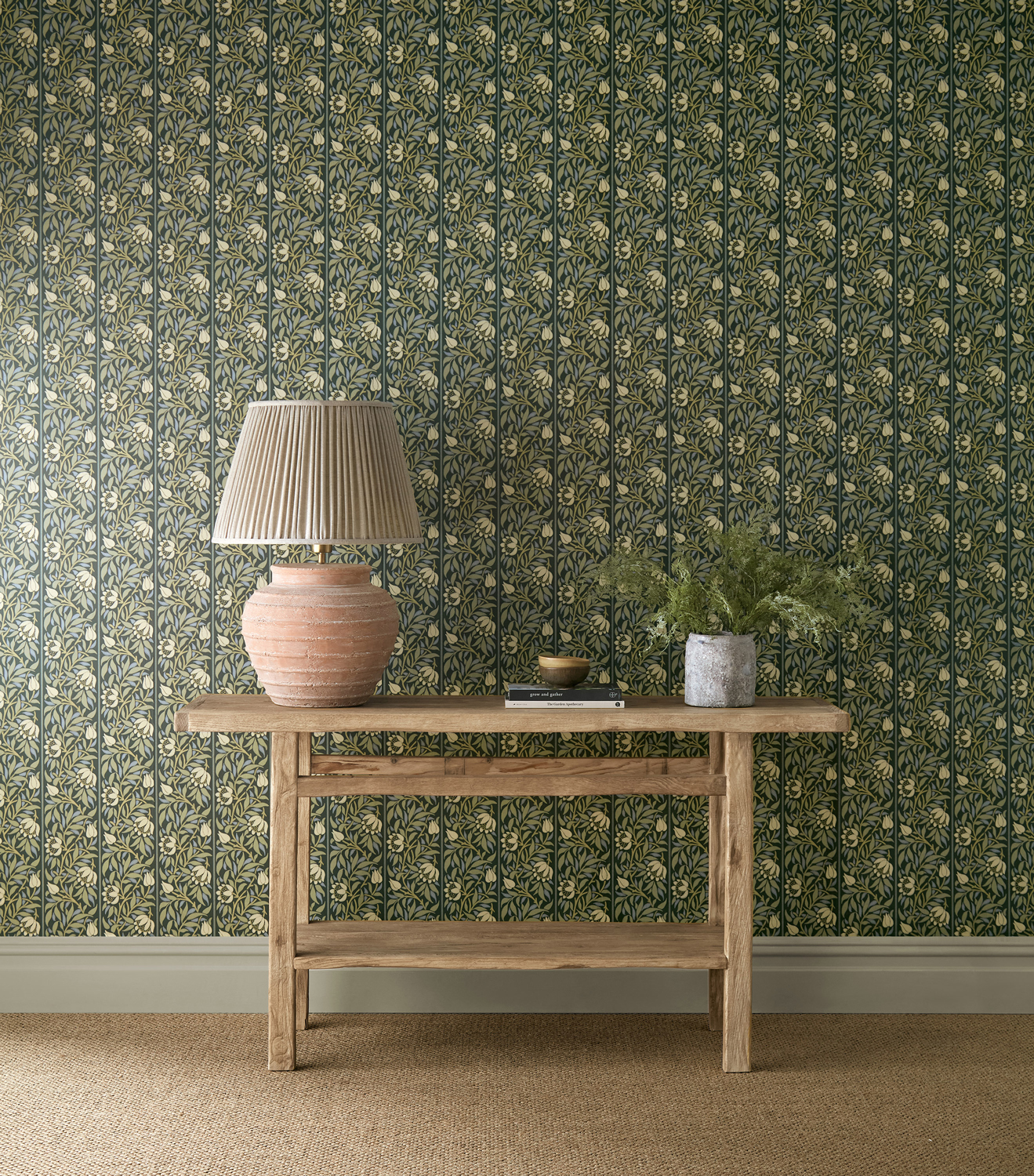 Tapete Peony Trellis - Bayleaf/ Slate
