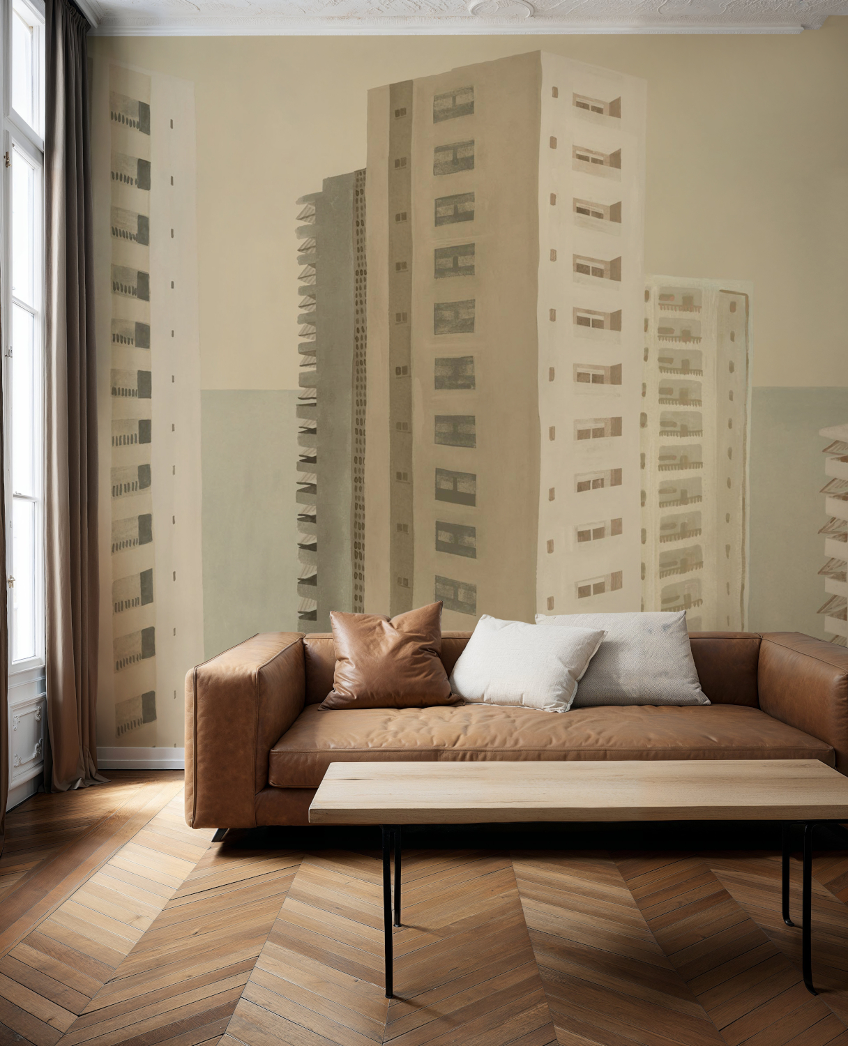 Wandbild Benidorm - Beige