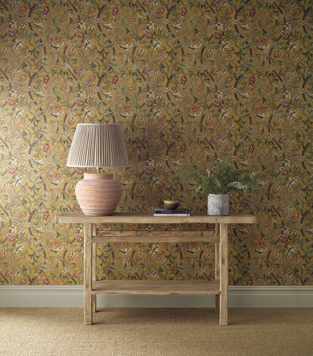 Tapete Scrolling Tulip - Gold