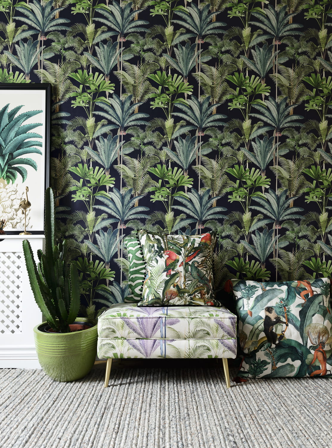 Fabric Parrots of Brasil - Linen - FB00008