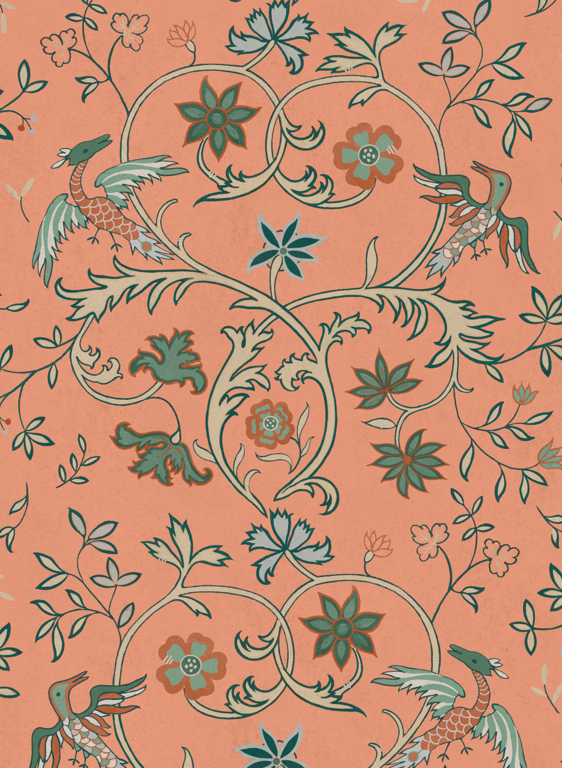 Tapete Antwerp Damask - Peach
