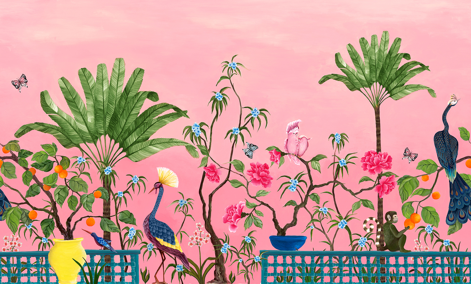 Wandbild Neo-Tea Garden - Pink