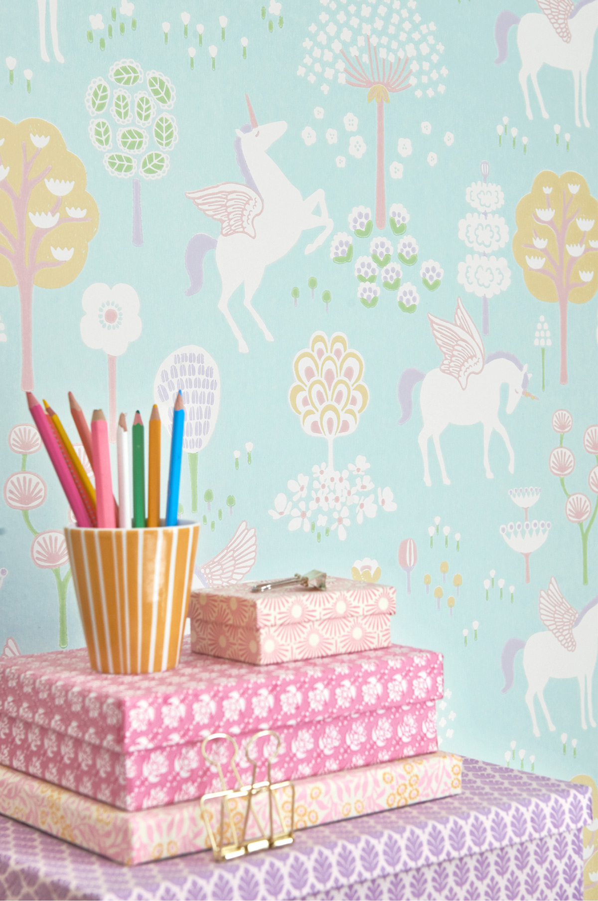 Tapete True Unicorns - Turquoise/ Lilac/ Pink/ Green/ Yellow/ White